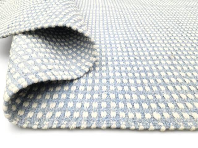 Hand Woven Sky Blue Rug - Modern Indoor-Outdoor Flatweave - image 1