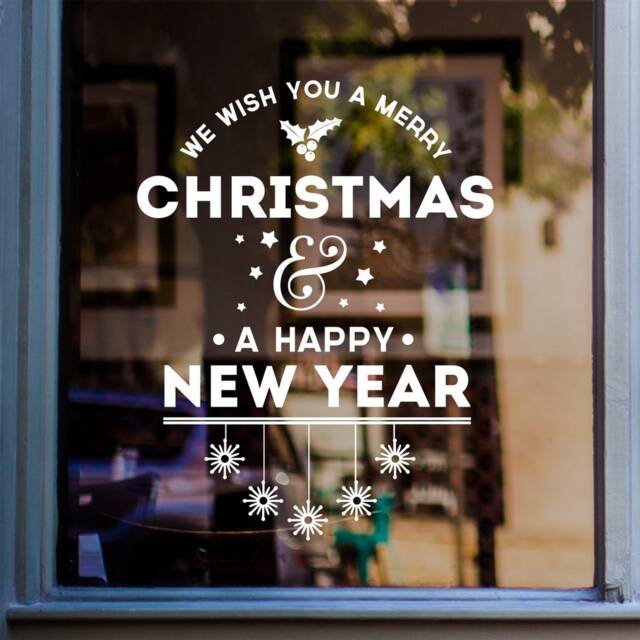 Merry Christmas Sticker For Windows Xmas Shop Display Window Home Decoration Decal - image 1