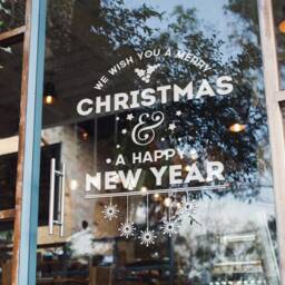 Merry Christmas Sticker For Windows Xmas Shop Display Window Home Decoration Decal - thumbnail 2