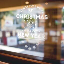Merry Christmas Sticker For Windows Xmas Shop Display Window Home Decoration Decal - thumbnail 3