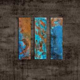 Copper Wall Art, Pictures, Patinated Decoration, Patina Copper, Blue Patina, Lofty Design, Metal Art - thumbnail 2
