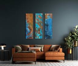 Copper Wall Art, Pictures, Patinated Decoration, Patina Copper, Blue Patina, Lofty Design, Metal Art - thumbnail 1