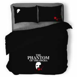 Black Theatre Mask & Rose Duvet Set Bedding Musical