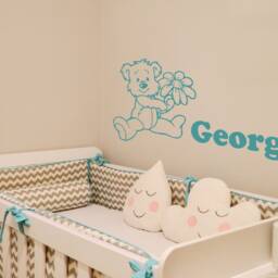 Personalised Teddy Bear Nursery Wall Stickers, Decor, Decal, Art, Baby Gift - thumbnail 3
