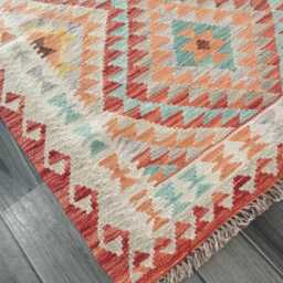 Handmade Wool Kilim Runner, Classic Artisan Afghan Turkish Persian Qashqai Moroccan Navajo Natural Flatweave Rug 250x92 cm - thumbnail 4