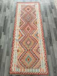 Handmade Wool Kilim Runner, Classic Artisan Afghan Turkish Persian Qashqai Moroccan Navajo Natural Flatweave Rug 250x92 cm