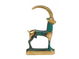 Handmade Brass Ibex Statue, Bronze Mountain Goat Sculpture, Wildlife Animal Figurine, Rustic Home Decor, Unique Gift