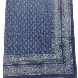 Handmade Indigo Kantha Quilt Vintage Bohemian Cotton Bedspread - thumbnail 2