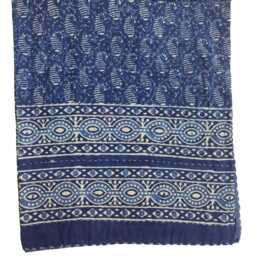 Handmade Indigo Kantha Quilt Vintage Bohemian Cotton Bedspread - thumbnail 4