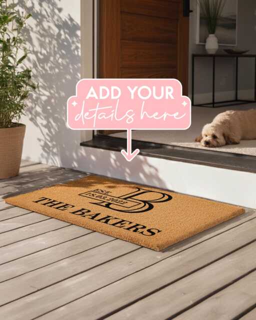 New Home Housewarming Monogram Initial Doormat - Personalized Welcome Door Mat With Family Last Name Custom Entryway Gift - image 1