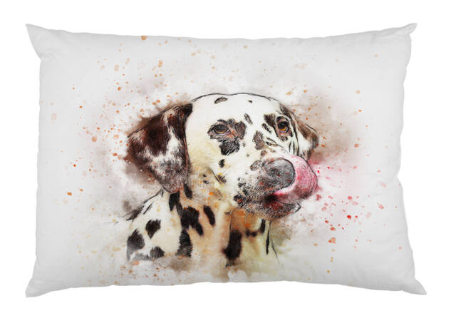Dalmatian Dog Pet Spotty Animal - Luxury Velvet Watercolour Cushion , Water Colour Case Cover Or & Filling - image 1