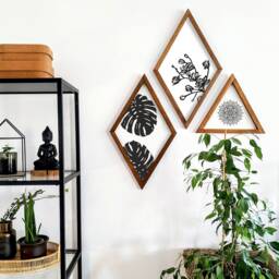 Elegant Monstera Leaf Wooden Wall Art - Nature-Inspired Home Decor - thumbnail 2