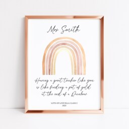 Personalised Teacher Thank You Gift Rainbow Wall Art Print - Unframed - thumbnail 3