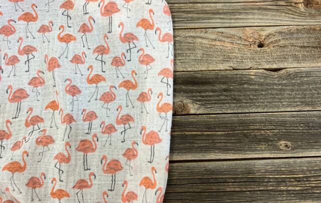 Tickled Pink Flamingo Muslin Swaddle Blanket, 47 X Muslin, Baby Shower Gift, Baby - image 1