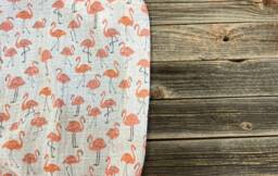 Tickled Pink Flamingo Muslin Swaddle Blanket, 47 X Muslin, Baby Shower Gift, Baby - thumbnail 1