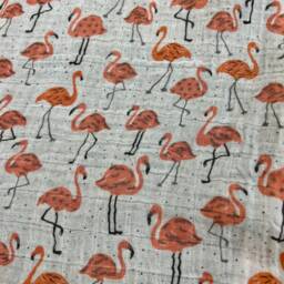 Tickled Pink Flamingo Muslin Swaddle Blanket, 47 X Muslin, Baby Shower Gift, Baby - thumbnail 2