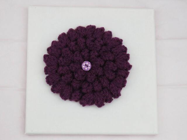 Purple Crochet Canvas Wall Hanging - image 1