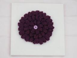 Purple Crochet Canvas Wall Hanging