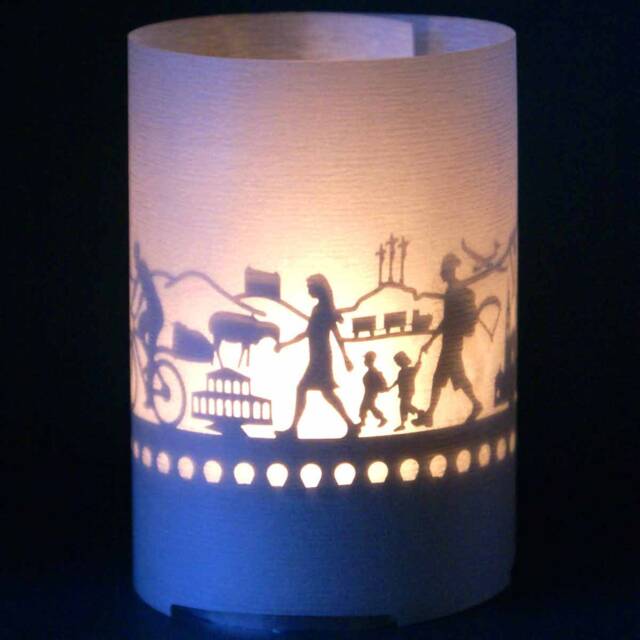 Rhon Skyline Shadow Play Candle - Spooky Halloween Silhouette - image 1