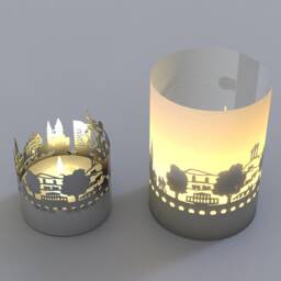 Rhon Skyline Shadow Play Candle - Spooky Halloween Silhouette - thumbnail 3