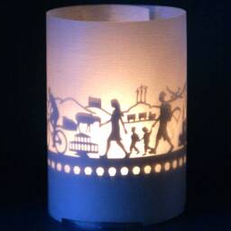 Rhon Skyline Shadow Play Candle - Spooky Halloween Silhouette - thumbnail 1