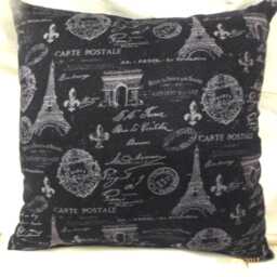 Paris Pillow Cover Lavender, White & Black Accent - Girls Room Decor - thumbnail 3