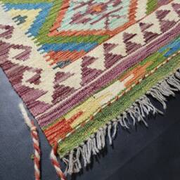 Kilim Rug Tribal, Handmade Artisan Afghan Turkish Aztec Geometric Wool 155x98 cm - thumbnail 4