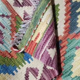 Kilim Rug Tribal, Handmade Artisan Afghan Turkish Aztec Geometric Wool 155x98 cm - thumbnail 3