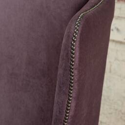 British Handmade Aubergine Purple Velvet Chesterfield High Back Wing Chair - thumbnail 3