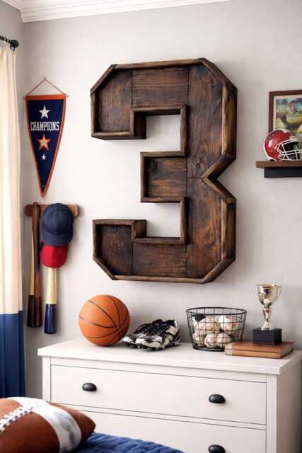 Large Rustic Wood Letter, 30 Inch Stained Initial, Wall Decor - image 1