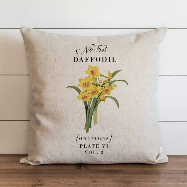 Daffodil Pillow Cover - 18 X 20 Botanical Floral Spring Home Decor Summer Throw Garden - image 1