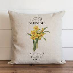 Daffodil Pillow Cover - 18 X 20 Botanical Floral Spring Home Decor Summer Throw Garden - thumbnail 1