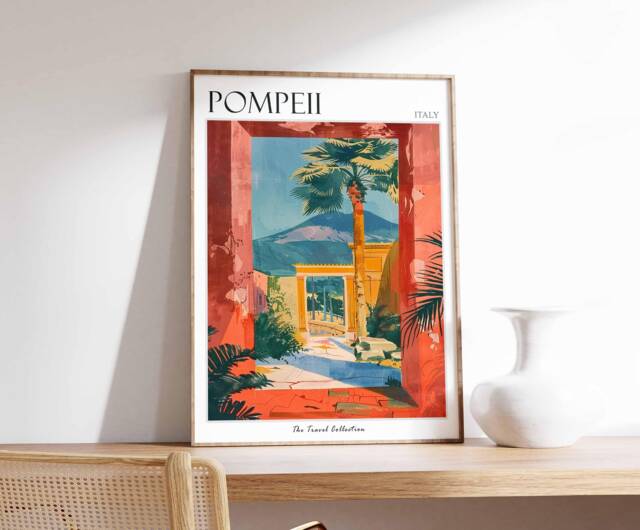 Pompeii Travel Poster Vintage Italian Wall Art - image 1