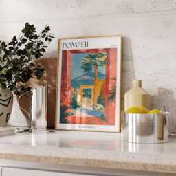 Pompeii Travel Poster Vintage Italian Wall Art - thumbnail 2
