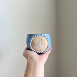 stoneware Duck Planter - Wedgewood Blue - thumbnail 2