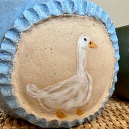 stoneware Duck Planter - Wedgewood Blue - thumbnail 4