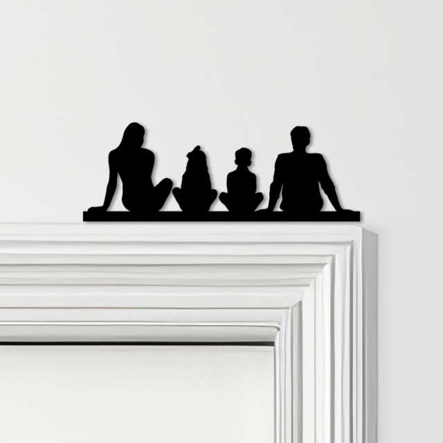 Door Topper Family Of 4 1 Boy Girl Various Colours Top Decorative Sign - Novelty Wall Decor, Frame Art, Art - image 1