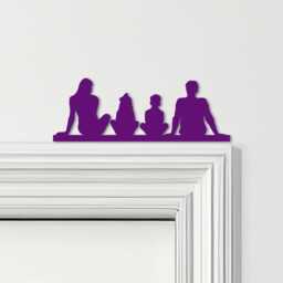 Door Topper Family Of 4 1 Boy Girl Various Colours Top Decorative Sign - Novelty Wall Decor, Frame Art, Art - thumbnail 4