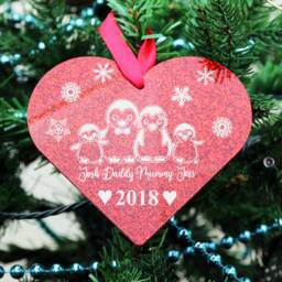 Personalised Christmas Bauble Any Name Text Decoration Gift Xmas Tree Family Heart - thumbnail 2