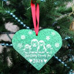 Personalised Christmas Bauble Any Name Text Decoration Gift Xmas Tree Family Heart - thumbnail 3