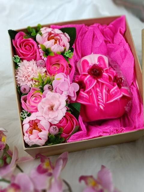 Carved Candles Gift Box Mother's Day Wedding Birthday Valentine's Bath Home Flower Bouquet Luxury Handmade Soap Roses For Her - image 1