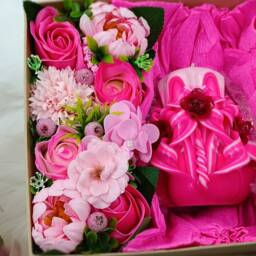 Carved Candles Gift Box Mother's Day Wedding Birthday Valentine's Bath Home Flower Bouquet Luxury Handmade Soap Roses For Her - thumbnail 2