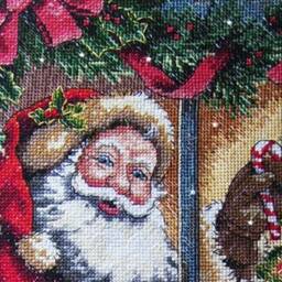 Cross Stitch Christmas Stocking Personalised Decor With Santa Candy Cane Stocking Dimensions 08778 - thumbnail 2