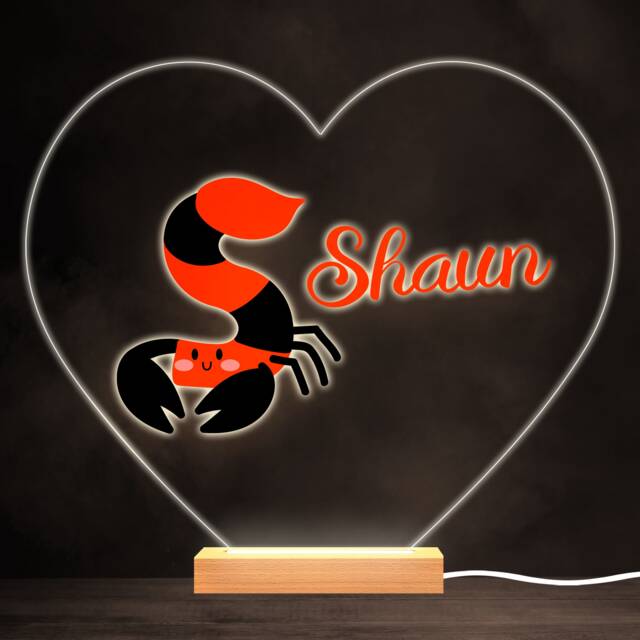 Alphabet Animals Letter S Colourful Heart Personalised Gift Lamp Night Light - Bedroom - image 1