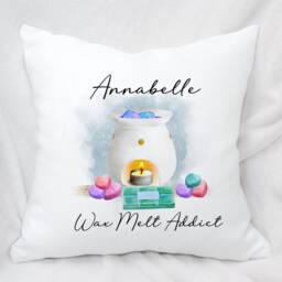 Personalised Wax Melt Addict Cuddle Cushion Gift, Ideal Mothers Day Colour Options - thumbnail 3