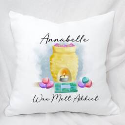 Personalised Wax Melt Addict Cuddle Cushion Gift, Ideal Mothers Day Colour Options - thumbnail 4