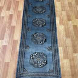 2x6 Gray Color Bokhara Rug - Runner Hallway Luxury Bukhara Fine Quality Woolen Afghan - thumbnail 2