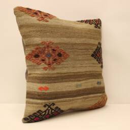 Pillow Cover - Classic Stripe -Sofa -Ticking -Colorfull- Wool -Decorative -18x18 Inch 45x45 cm- 4Kbf-354 - thumbnail 2