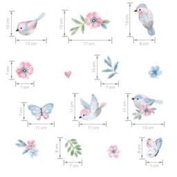 Butterfly Kids Wallpaper, Girls Bedroom Wall Art, Nursery Decor, Decals For Room, Floral Wallpaper - thumbnail 2