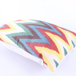 Ikat Silk Velvet Pillow 16x24 - Handmade Boho Cushion Cover Turkish Home Decor Accent - thumbnail 3